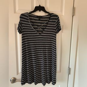 Forever 21 T shirt dress with crisscross v neck